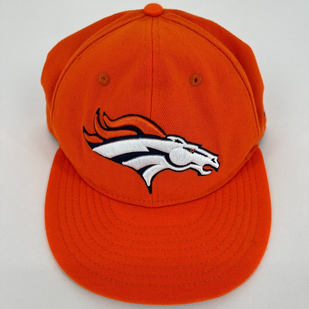 New Era Denver Broncos 59FIFTY Fitted Hat Orange Mens Size 7 3/4 NFL Cap